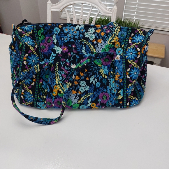 Vera Bradley Large Duffel Travel Bag Signature Midnight Blues